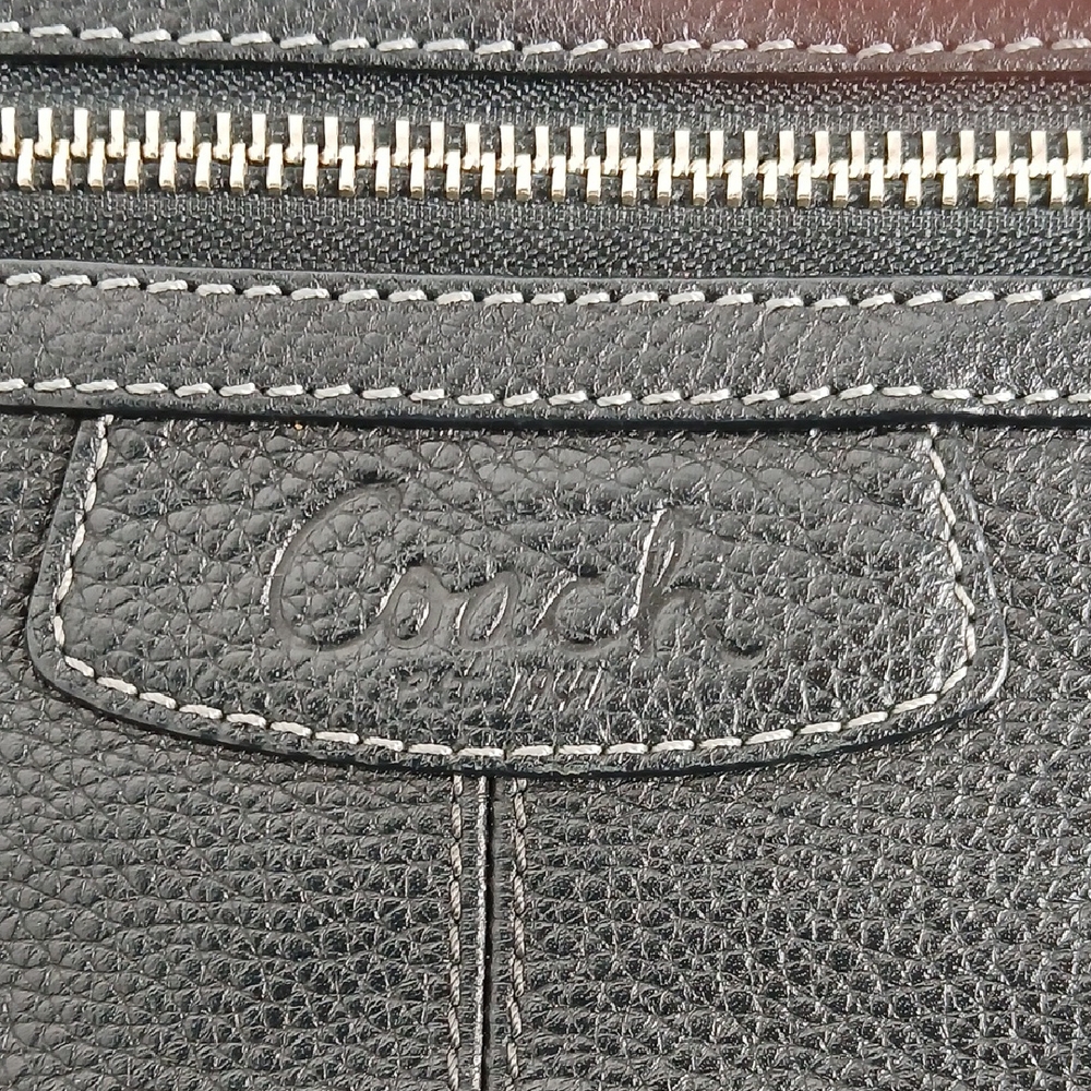 Coach Penelope Black Leather Tote Bag - Picture 11 of 13